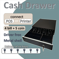 Tiroir-caisse métallique SwiftForce Vita-A01 POS 12V/24V avec fonction de dépôt, capacité de 4 billets, 5 pièces de monnaie, 6 clés, compatible ordinateur portable/tablette/PC