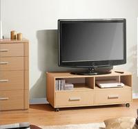 Meuble d'appartement Console TV en bois Banc de télévision Unité murale Meuble TV en verre