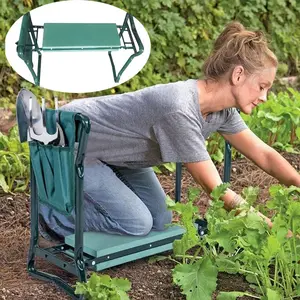 NPOT Horticultural Metal Knee Pad Heavy Duty Garden Bench Chair Portable Knee Protect Foldable Garden Kneeler