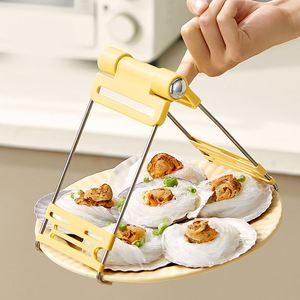 Wholesale Hot Plate Gripper Hot Dish Plate Clip Lifter Steamer <b>Tongs</b> <b>Plastic</b> Stainless Steel Silicone Bowl Clip Holder - Product Image 5