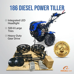 Motocultor Diésel Source Factory 186 con Cubierta de Faro <span class=keywords><strong>LED</strong></span>, Neumáticos Grandes 500-8, Alto Torque, Tractor de Arrastre, Cultivador Rotatorio - Product Image 1