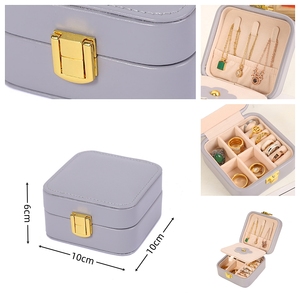 High Quality Luxury Leather Jewelry Boxes Mirror Ring Earring Necklace Bracelet Gift <strong>Case</strong> <strong>Double</strong> <strong>Layer</strong> Storage Jewellery Box - Product Image 3