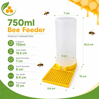 750ml 꿀벌 먹이통 식품 등급 재질 중력 리필 시스템 대용량 입구 급식기 간편 급식 양봉 장비