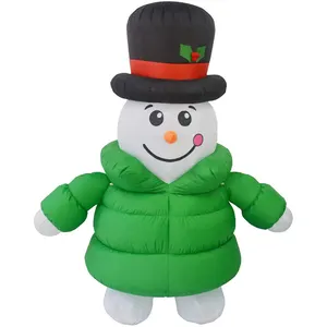 Casaco inflável abotoaduras de 6 pés de altura, decoração de natal, boneco de neve, para áreas externas