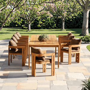 Nuovo design giardino <span class=keywords><strong>teak</strong></span> mobili da pranzo all'aperto <span class=keywords><strong>tavolo</strong></span> e sedia set con la garanzia della qualità - Product Image 1
