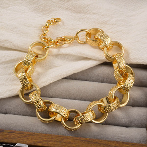 custom personnalisé fashion bracelets & <b>bangles</b> engraved interlocking hollow oval link luxury <b>men</b> women bracelets - Product Image 1