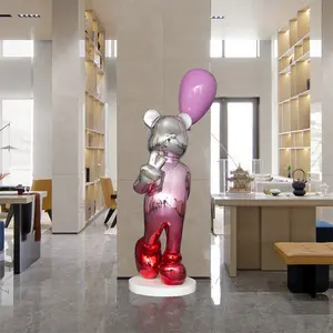 점진적 전기 풍선 곰 장식품 거실 TV 캐비닛 매장 장식 모델 룸 만화 조각 장식품
