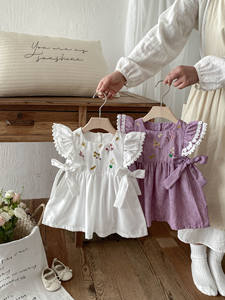 Vestito Estivo 2026 per Bambina, Nuovo Stile con Fiori, Leggero e Traspirante, Maniche a Sbuffo e Stile Principessa - Product Image 1
