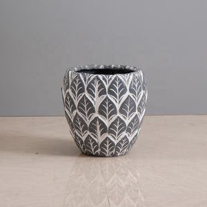 Jardin Décoration En Pierre Naturelle Cay Surface en Relief Fleur Pots Planteur - Product Image 6