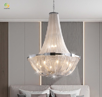 JYLIGHTING Lustre à pompon italien de luxe moderne et léger pour salon villa duplex escalier magasin hôtel design à pompons