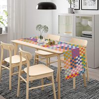 Chemin de table à carreaux rétro, style vintage, esthétique, pour la cuisine, le dîner, la décoration de table pour les fêtes à domicile