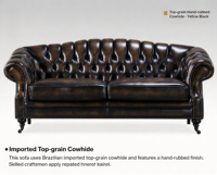 Canapé Chesterfield commercial en cuir capitonné 3 places pour hall d'hôtel, bar, salon, mobilier d'accueil