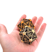 Dés de jeu de rôle polyédriques en métal creux de couleur cuivre vif, faits à la main et écologiques, 1 pièce, pour D&D, Dungeons & Dragons, Pathfinder, RPG