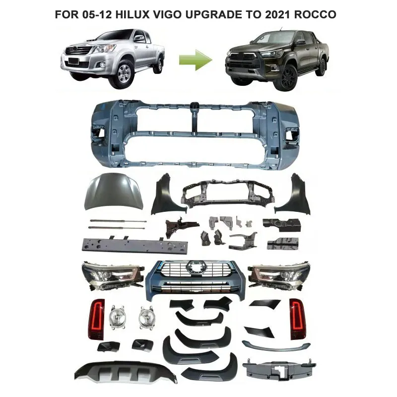 Kits de carrocería de accesorios de pieza de ajuste automático para Toyota Hilux Vigo 2005-2014 actualización a 2021 ROCCO