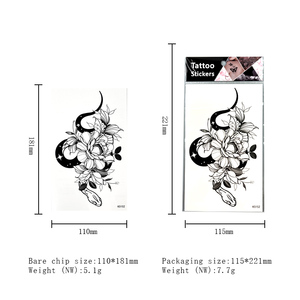 Tatuajes Temporales al por Mayor: Diseño Floral de Serpiente <span class=keywords><strong>Negra</strong></span>, Resistentes al Agua, para Mujeres, Festivales y Uso Diario - Product Image 2