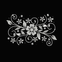 Vente chaude : Motif floral personnalisé en strass thermocollant pour T-shirts