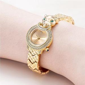 Orologi da donna di lusso unici con diamanti da donna orologi rotondi in oro Custom Brand quadrante orologi da polso al quarzo di lusso con zirconi - Product Image 2