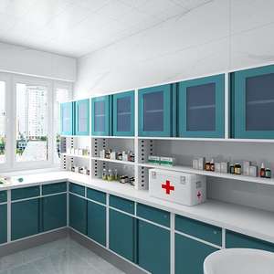 خزانة طبية من الفولاذ المقاوم للصدأ للعيادات والمستشفيات، تصميم عصري ببابين و3 أدراج، تثبت على الحائط، أثاث تجاري متين - Product Image 4