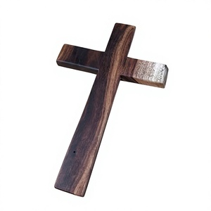 Escultura de Cruz de Madera Rústica AZ ENTERPRISES, Decoración de Pared para Sala de Estar, Bautizo, Arte Religioso, Lavable - Product Image 1