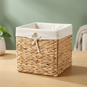 Panier de rangement pliable en jacinthe d'eau tressée, écologique, pour le linge - Product Image 4