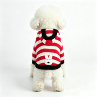 Nouveauté : Sweat à capuche rayé pour chien, tricot côtelé, tenue chaude pour petits chiens, hiver