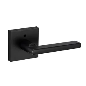 Resistente privacidade tubular preto fosco preto quadrado alavanca trava da porta do banheiro resistente