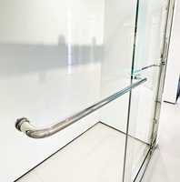 Miroir de salle de bain coulissant sur mesure, cadre en acier inoxydable 304, cabines de douche en verre pour hôtel avec verre de 8 mm et design moderne