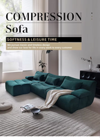 Canapé modulaire en tissu moderne avec mousse à mémoire de forme pour appartement, salon, hôtel et villa