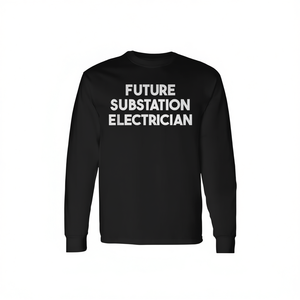 Maglietta a Maniche Lunghe per Elettricisti di Sottostazioni Future, Unisex per Adulti, in Cotone, Collo Tondo, Promozionale - Product Image 2