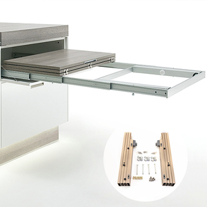 Rail de table en alliage d'aluminium Étagère pliante Support de table à manger Roulement à billes Meubles Glissière <span class=keywords><strong>invisible</strong></span> - Product Image 1