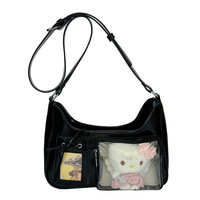 Sac Ita personnalisé sac à bandoulière unique tendance style coréen pour femmes sac à bandoulière en cuir végétalien pour filles sac à bandoulière avec fenêtre transparente pour poupée