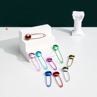 Épingles de sûreté colorées en acier inoxydable avec tête magnétique en plastique pour marque de couture vente en gros