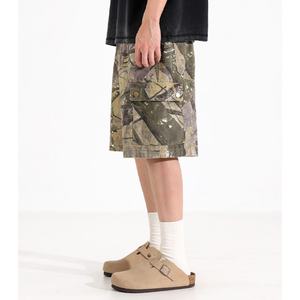 Shorts Cargo Décontractés Homme 100% Coton Haute Qualité, Dernière Collection, Coupe Ample, Motif Floral, Multi-Poches, Logo Personnalisé, Vente en Gros - Product Image 3