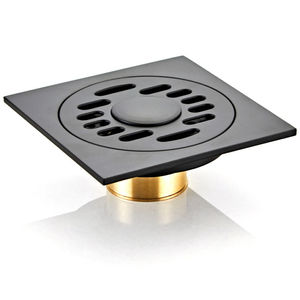 Drain de sol OEM à double usage pour cuisine garage avec couvercle amovible 10CM carré en laiton noir massif anti-odeur - Product Image 4