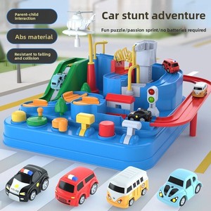 Jeu de piste de train miniature avec <span class=keywords><strong>parking</strong></span>, à inertie, en plastique, échelle 1:5, jouet éducatif pour enfants, défi d'aventure automobile - Product Image 2