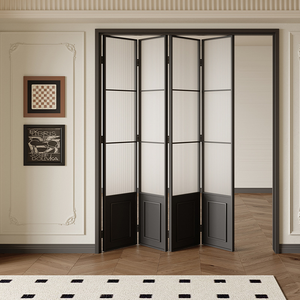 <span class=keywords><strong>Puerta</strong></span> de acordeón de balcón negro de aluminio rotura térmica doble vidrio templado Exterior Bi plegable puertas de Patio plegables deslizantes - Product Image 1