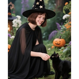 Nouvel arrivage Europe et États-Unis : Châle en mousseline de soie diamantée, cape fine et transparente, châle de mariée pour Halloween avec détails illusion - Product Image 3