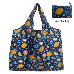 Custom Promotion Washable Lightweight Polyester <b>Folding</b> Tote <b>Bag</b> Portable Eco-friendly Reusable Expandable Shopping <b>Bag</b> - Product Image 2