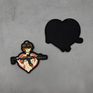 Patch en caoutchouc souple PVC tactique fille patchs amusants 3D avec crochet - Product Image 2