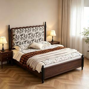 Letto con piattaforma morbida in legno massello di frassino, stile Mid-Century Modern, misura Twin/Twin XL, ecologico, resistente e confortevole per la camera da letto - Product Image 1