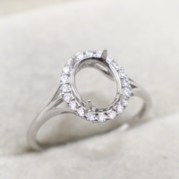 Bague semi-montée en argent sterling S925, monture vide, support de base vierge pour incrustation DIY sans pierre centrale