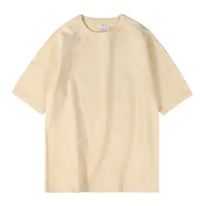 250gsm Hoge Kwaliteit Oversized Off-Schouder Driehoek T-shirt Ronde Hals Gedrukt Shirt Unisex Custom Blanco Shirt Groothandel