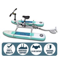 Vélo aquatique gonflable en PVC, série WB, bleu, avec logo personnalisé imprimé, pour usage extérieur, resorts et surfaces marines – Fabrication OEM/ODM