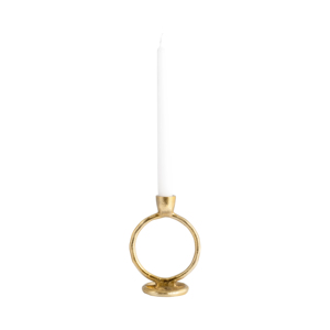 Round Ring Metal <b>Candle</b> Holder Polished <b>Taper</b> For Mantel Display Sculptural Centerpiece Table Decor - Product Image 4