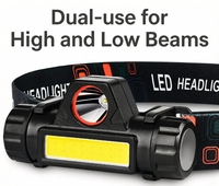 Lampe frontale LED COB amovible pour extérieur, étanche, réglable, rechargeable, avec aimant
