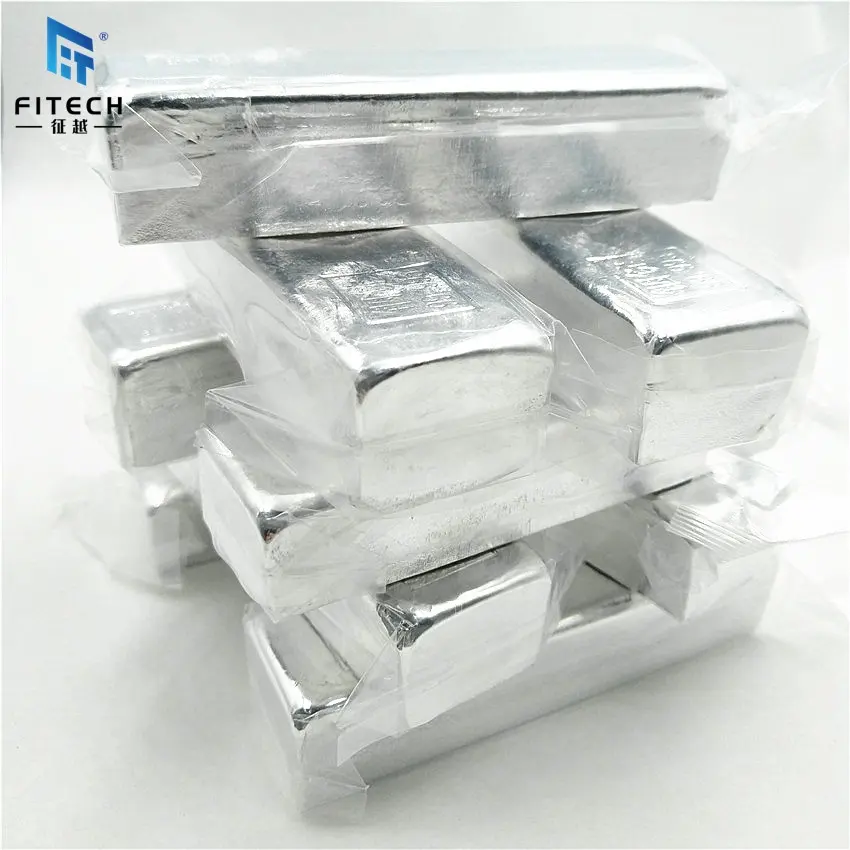 Barra de Indium 99.995% pura de plata blanca, fabricante de lingote de Indium en venta