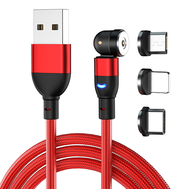 Magnetic USB Cable Charger 3-in-1 Fast Charging Cable for Phone Printer Kable 3 1 Type C 360 Magnetic Fast Charging 360 En 1