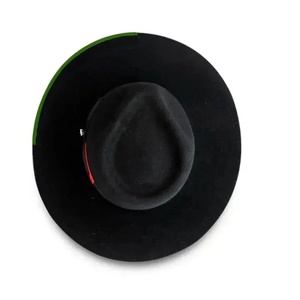 Sombrero Fedora de Fieltro de Lana Negro con Lazo Ajustable, Unisex para Adultos, Clásico de Ala Ancha para Viajes Casuales - Product Image 3
