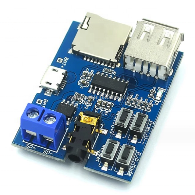 MP3 Decoding Board Built in Amplifier Decoder TF Card USB Decoding Player Module