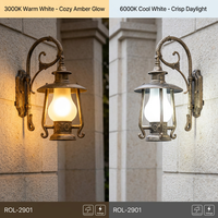 Lampes LED d'extérieur rétro pour aménagement paysager, certifiées CE, étanches, sur poteau haut, pour villas, jardins, prairies, indice de protection IP65, en alliage d'aluminium